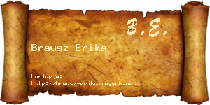 Brausz Erika névjegykártya